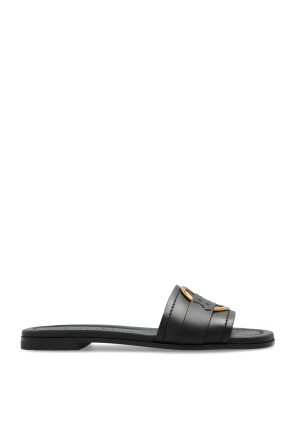 【関税&送料込】Fendi Black Leather Slippers Fendi FFold Leather Black | Fendi